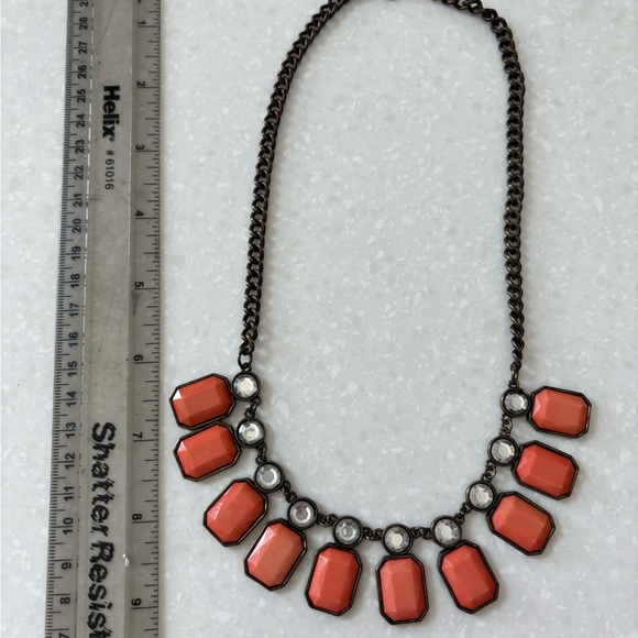J.Crew Orange stone statement Necklace - Picture 2 of 5